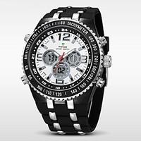 weide mens double movement analog digital date display waterproof rubb ...