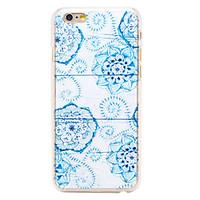 White Flowers Pattern Transparent PC Back Cover for iPhone 6