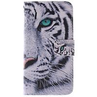 White Tiger Design PU Leather Full Body Case with Stand and Card Slot for Samsung Galaxy A3/A3000