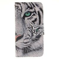 white tiger design pu leather full body case with card slot for samsun ...
