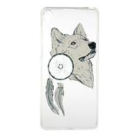 White Wolf Pattern High Permeability TPU Material Phone Case for Xperia XA Xperia E5
