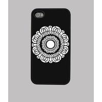 white lotus iphone 4 case black