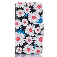 White Chrysanthemum Pattern Card Phone Holster for LG K7/K8/K10
