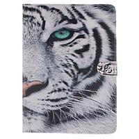 white tiger pattern pu leather full body case with stand and card slot ...