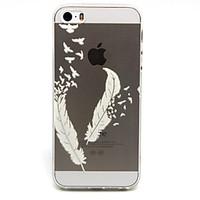 white feather pattern tpu relief back cover case for iphone 5iphone 5s