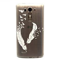 white feathers pattern tpu relief back cover case for lg g3