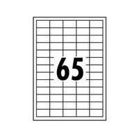 White Box Self Adhesive Labels 65 Per Sheet 38.1x21.2mm White [6500 Labels]