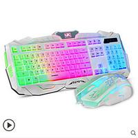 white mouse and keyboard cable three color backlighting suit the game  ...