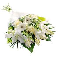 White Gift Wrap - flowers