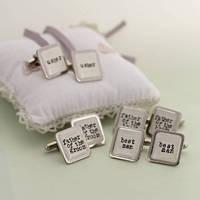 White Wedding Party Cufflinks