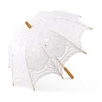 White Battenburg Lace Parasol - Standard