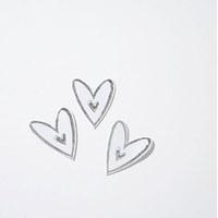 white silver paper hearts trim pack