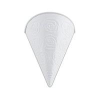 White Metal Cone with Embossed Rose Pattern