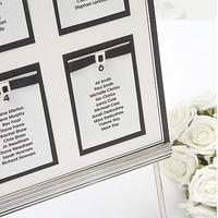 White and Black Wedding Table Seating Chart A3