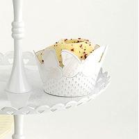 White and Silver Butterfly Wedding Cup Cake Wrap