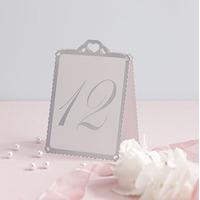 white silver heart table numbers 1 12