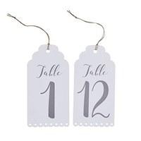 white scalloped edge table numbers 1 12