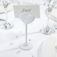 White Metal Heart Place Card Holder
