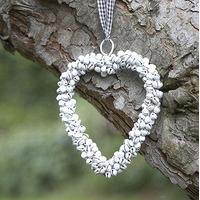 White Bell Hanging Heart Decoration
