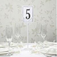 white metal butterfly table number holder