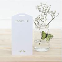 white and gold eco chic birds design table plan tags 1 16