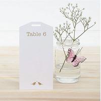 White and Silver Eco Chic Birds Design Table Plan Tags 1-16