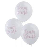 white pink team bride balloons hen party 10 pack
