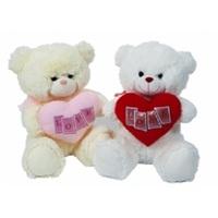 White Or Cream Georgie Soft Cuddly Toy Love Bear