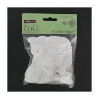 White Wooden Hearts 29 Pack