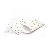 white and gold polka dot paper bags 6 pack