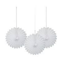 White Decorative Fans 3 Pack