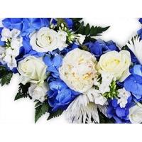 White and Blue Flowers Wreath