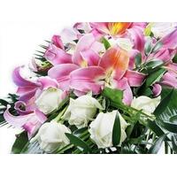 White Roses and Lilies Spray