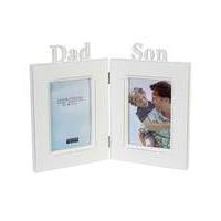 white dad and son hinged photo frame