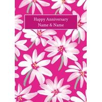 white and pink flowers | personalised anniversary card
