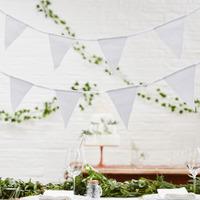 White Fabric Party Flag Bunting