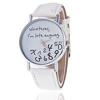whatever im late anyway watch with leather band unisex word watch quar ...