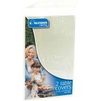 White Plastic Table Covers (Pack Of 2)
