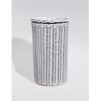White Rattan Toilet Roll Holder