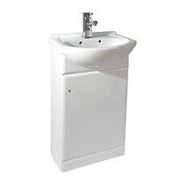 White Gloss Vanity Unit & Basin 450mm