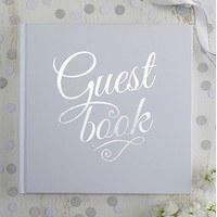 White And Silver Wedding Guest Book