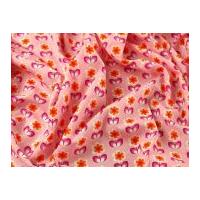 Whoopsy Daisy Floral Print Cotton Poplin Dress Fabric Pink