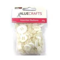 White Mixed Buttons 60 g