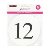 White Round Table Numbers 1 to 12