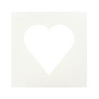 white heart mount 30 x 30 cm