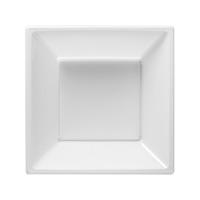 White 7in Square Plastic Bowls