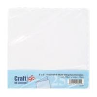 White Scalloped Edge Cards and Envelopes 7.9 x 7.9 Inches 25 Pack
