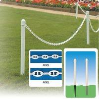 White Ground Mounting Plastic Posts with Socket for plastic chain