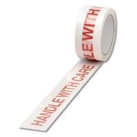 WhiteRed Polypropylene Tape Printed Handle With Care 50mmx66m Pack of
