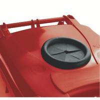 Wheelie Bin 120L With Bottle Bank Aperture and Lid Lock Red 377869